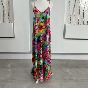 Nicole Miller Pink and Yellow Tie-Dye Dress